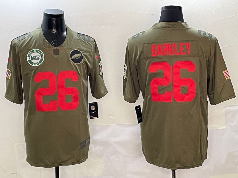 Men Philadelphia Eagles #26 Barkley Green 2025 Nike Salute to Service Limited NFL Jersey style 3->philadelphia eagles->NFL Jersey